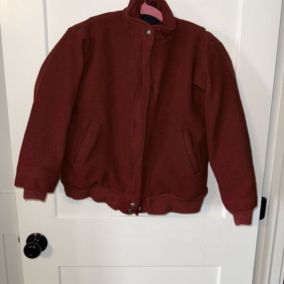 L.L. Bean Red Wool Outerwear - Picture 1 of 9